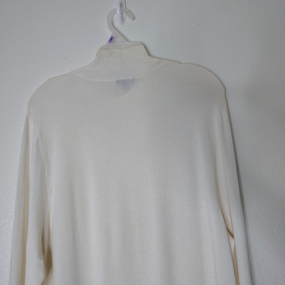 Ann Taylor Factory Embellished Crew Neck Sweater Ivory XL NWT - Yellow Stains - - Picture 12 of 14